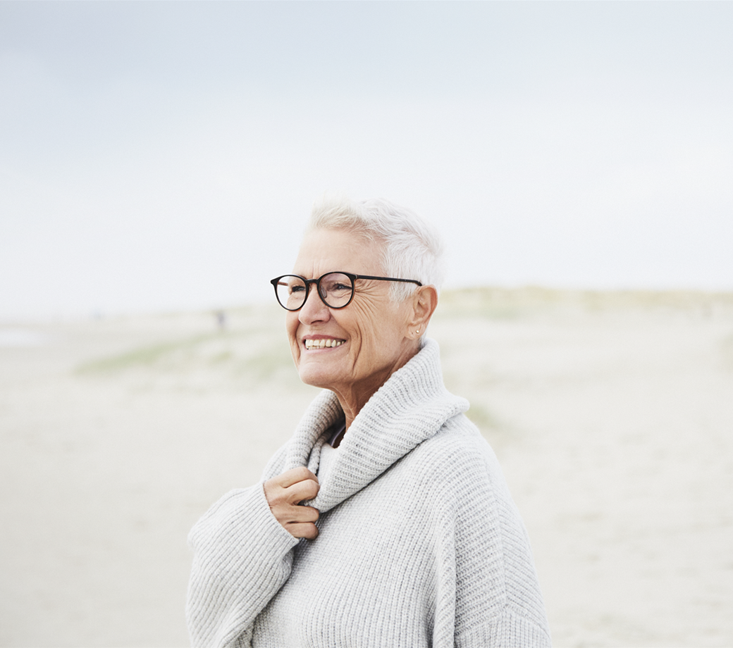 Older woman on a beach